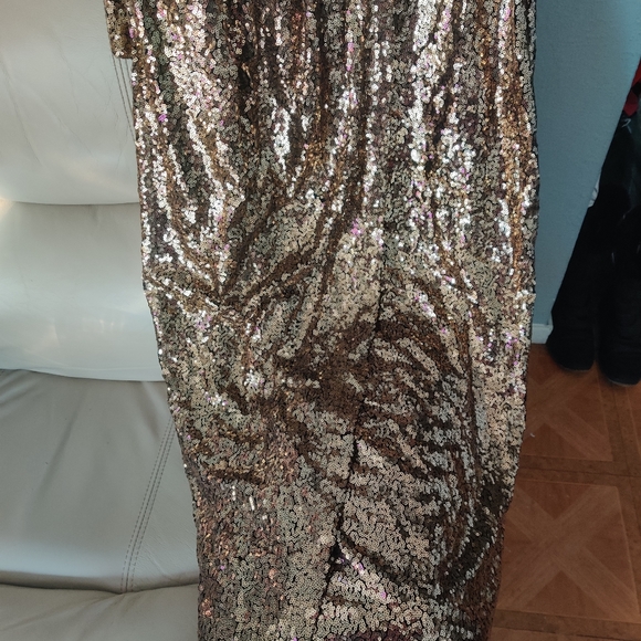 GALA Outfit Gold Sequin Maxi Dress with Wrap Skirt - Picture 6 of 7